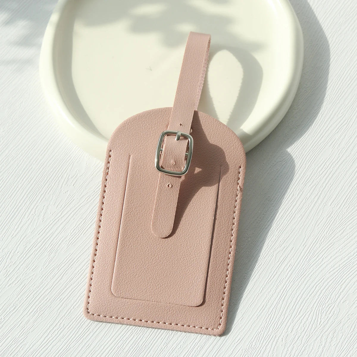Faux Leather Luggage Tags for Men Women Suitcase Labels Baggage Tote Bag Tag ID Tags with Full Back Privacy Cover for Travel