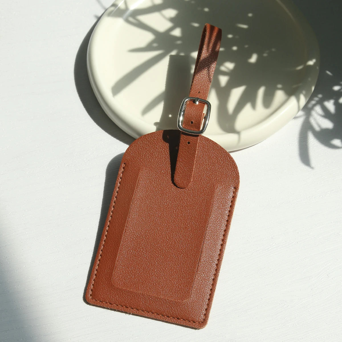 Faux Leather Luggage Tags for Men Women Suitcase Labels Baggage Tote Bag Tag ID Tags with Full Back Privacy Cover for Travel