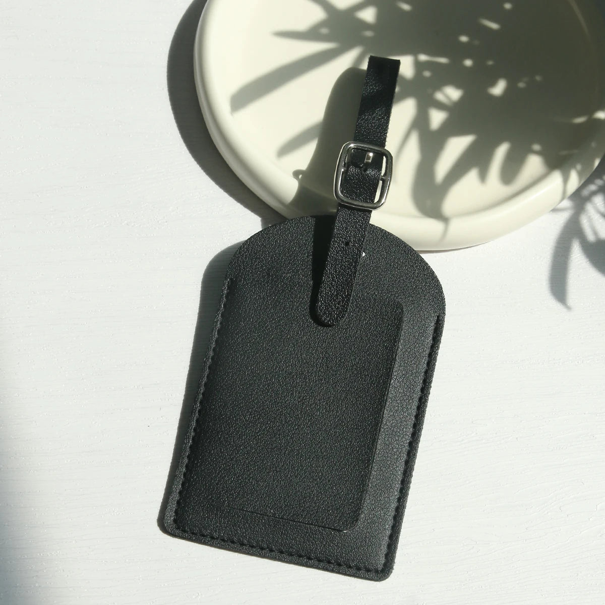 Faux Leather Luggage Tags for Men Women Suitcase Labels Baggage Tote Bag Tag ID Tags with Full Back Privacy Cover for Travel