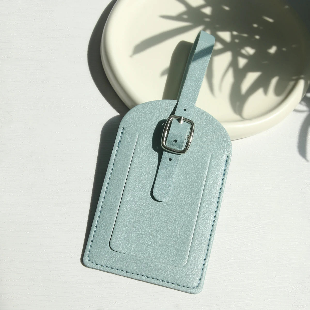 Faux Leather Luggage Tags for Men Women Suitcase Labels Baggage Tote Bag Tag ID Tags with Full Back Privacy Cover for Travel