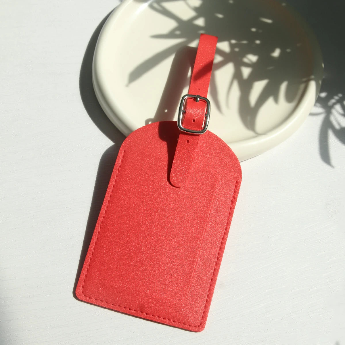 Faux Leather Luggage Tags for Men Women Suitcase Labels Baggage Tote Bag Tag ID Tags with Full Back Privacy Cover for Travel