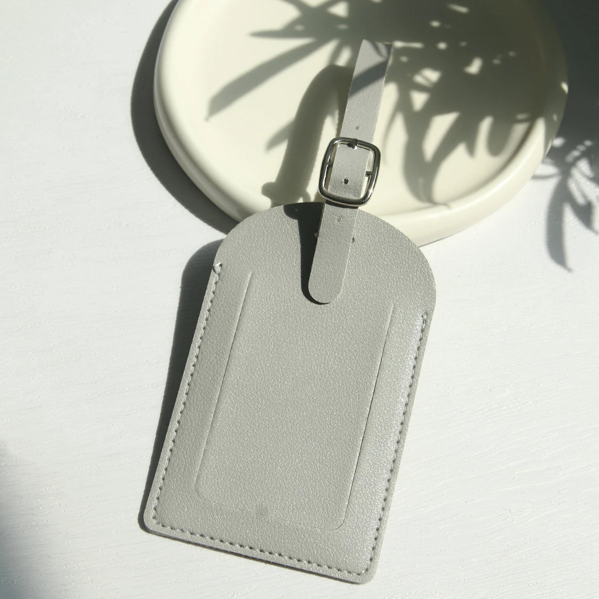 Faux Leather Luggage Tags for Men Women Suitcase Labels Baggage Tote Bag Tag ID Tags with Full Back Privacy Cover for Travel