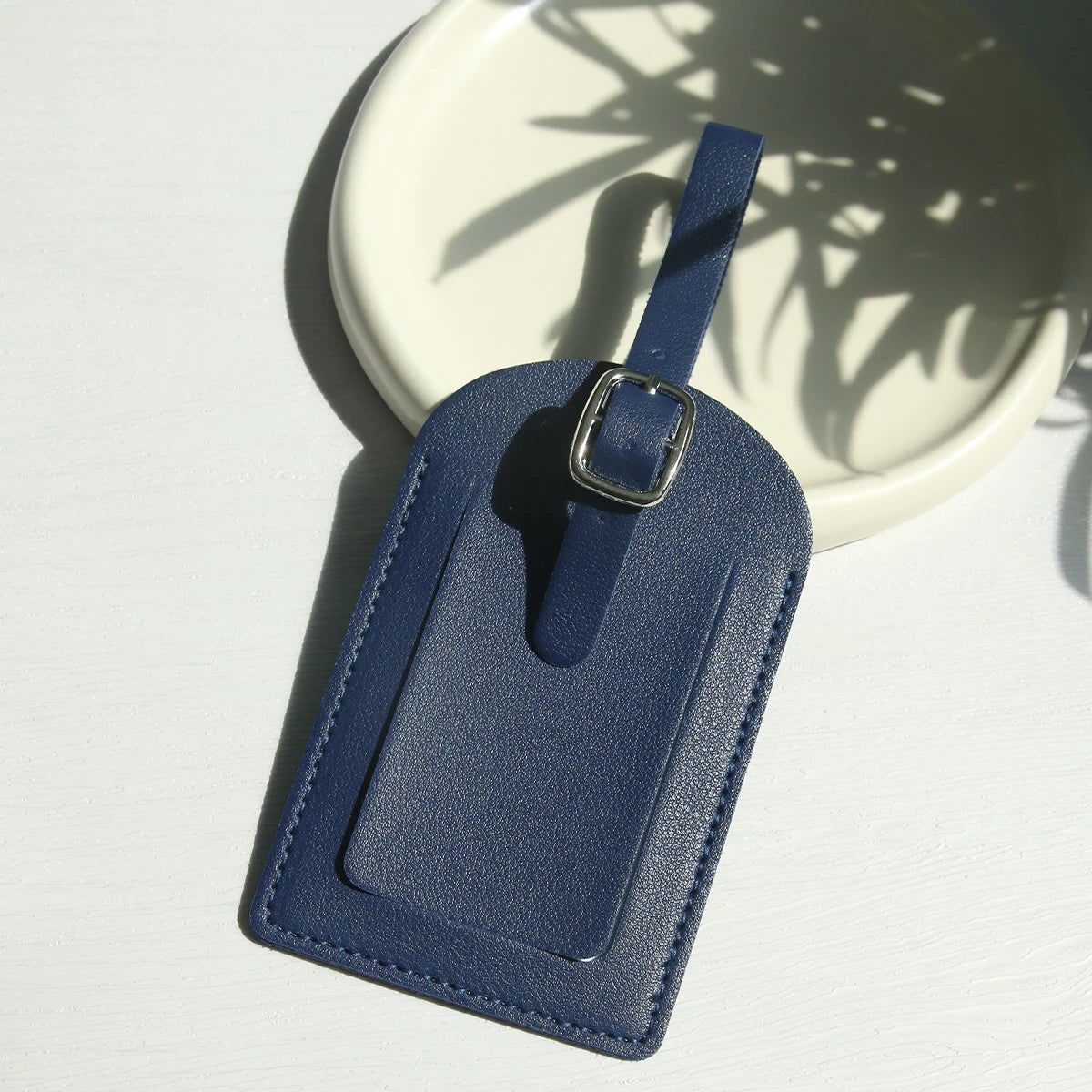Faux Leather Luggage Tags for Men Women Suitcase Labels Baggage Tote Bag Tag ID Tags with Full Back Privacy Cover for Travel