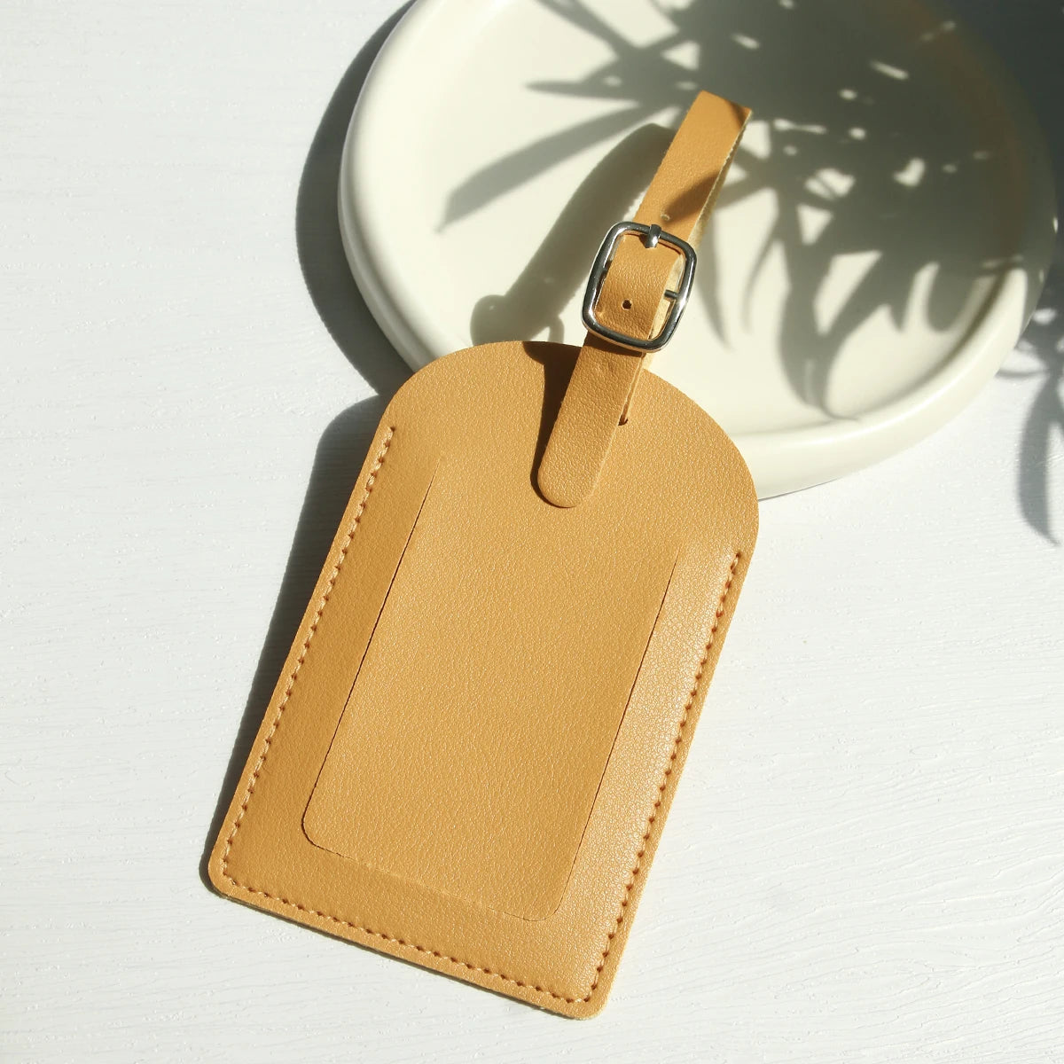 Faux Leather Luggage Tags for Men Women Suitcase Labels Baggage Tote Bag Tag ID Tags with Full Back Privacy Cover for Travel